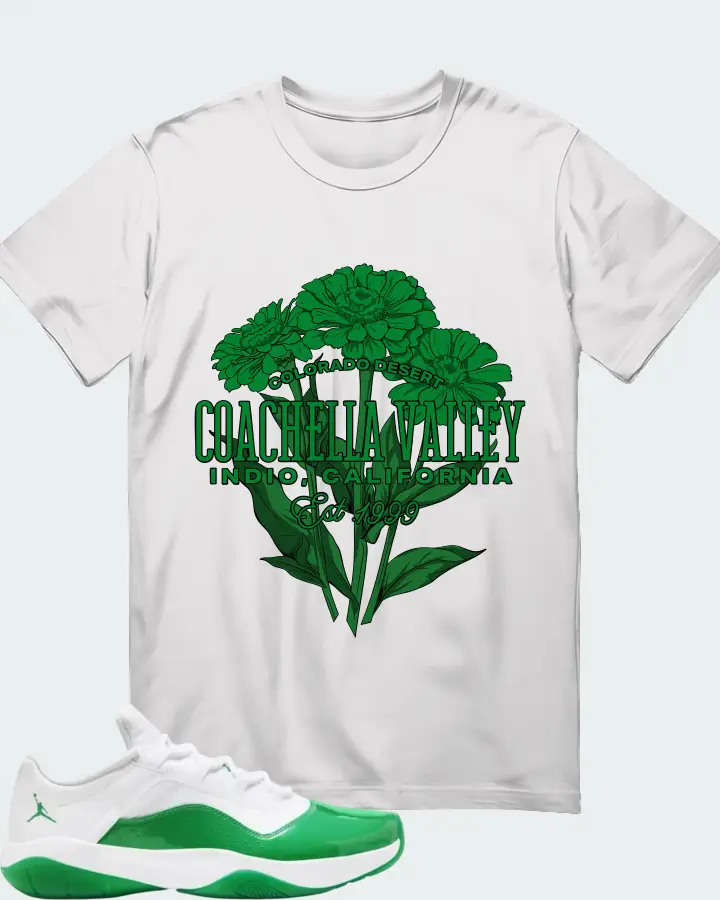 Air Jordan 11 CMFT Low White Lucky Green Matching T-Shirt