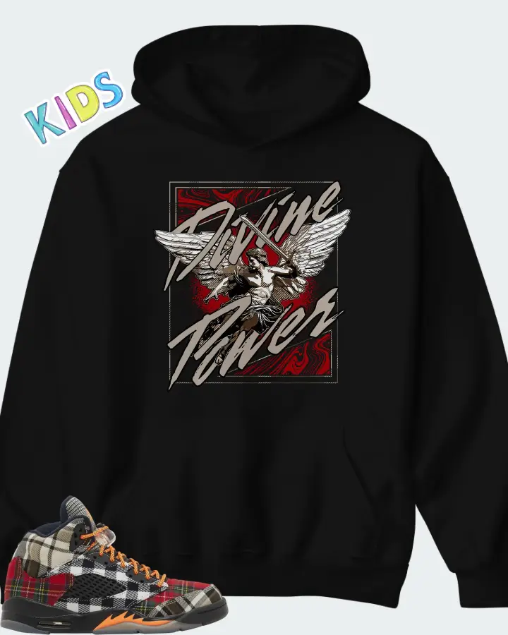 Air Jordan 5 Retro Plaid Matching Kid's Hoodie