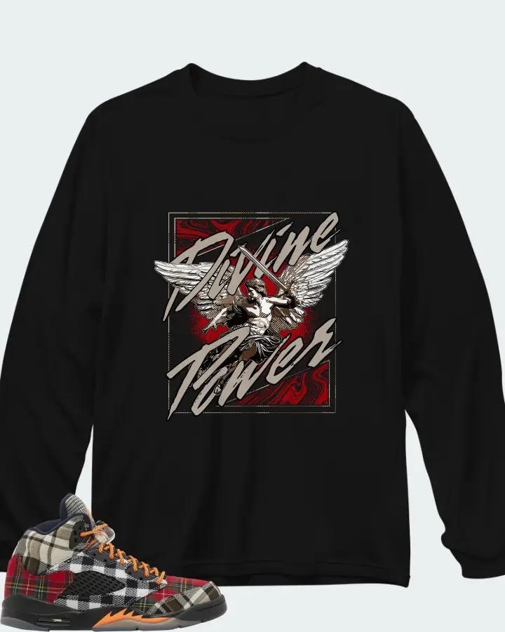Air Jordan 5 Retro Plaid Matching Long Sleeve T-Shirt