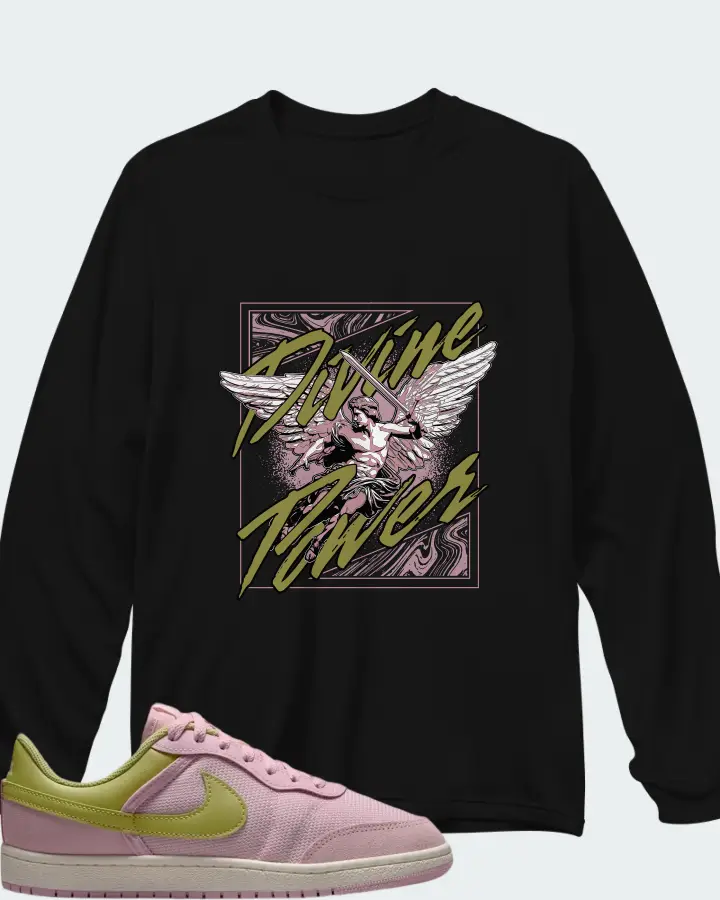 Nike Air Jordan 1 Low Iced Carmine Matching Long Sleeve T-Shirt