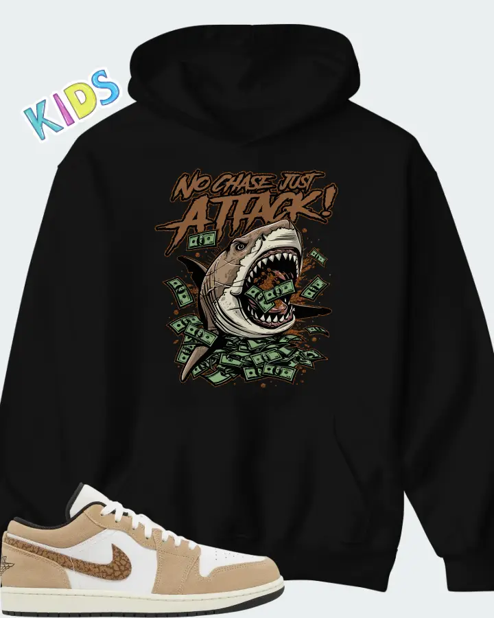 Air Jordan 1 Low SE Brown Elephant Light British Tan Matching Kid's Hoodie