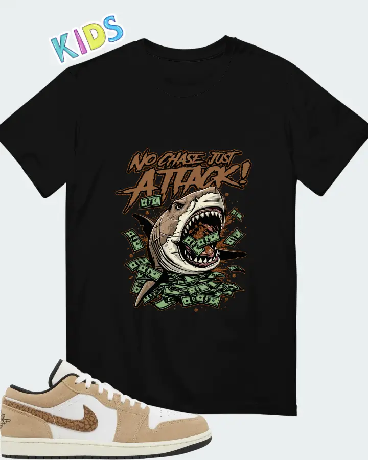 Air Jordan 1 Low SE Brown Elephant Light British Tan Matching Kid's T-Shirt