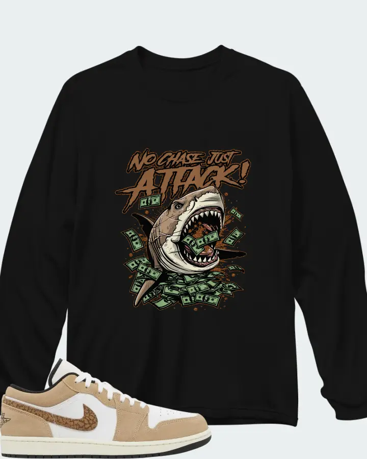 Air Jordan 1 Low SE Brown Elephant Light British Tan Matching Long Sleeve T-Shirt