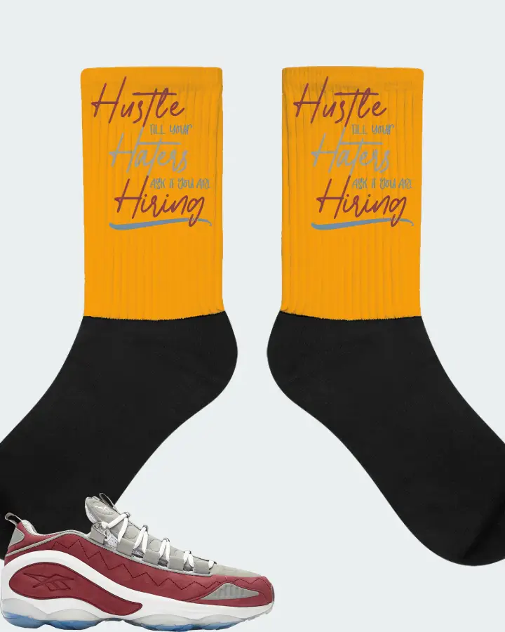 Reebok DMX Run 10 Sneaker Matching Gold Socks - HUSTLE TILL YOUR HATERS ASK