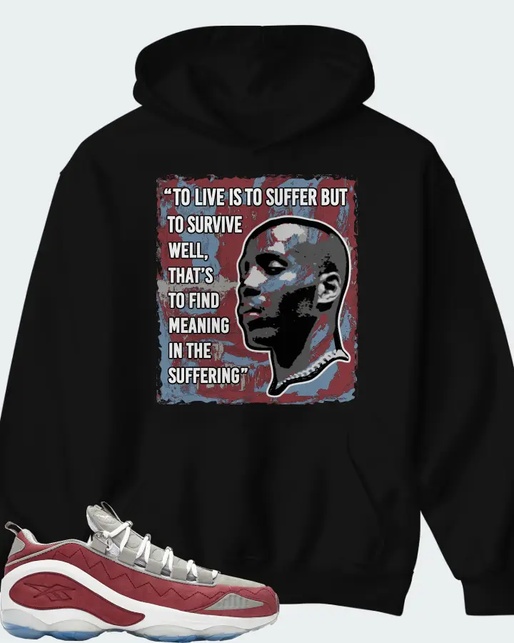 Reebok DMX Run 10 Sneaker Matching Black Hoodie - DMX Suffer Quote