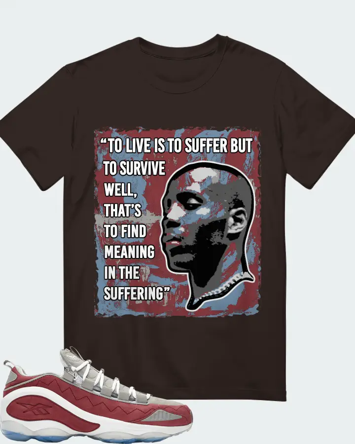 Reebok DMX Run 10 Sneaker Matching Brown T-Shirt - DMX Suffer Quote