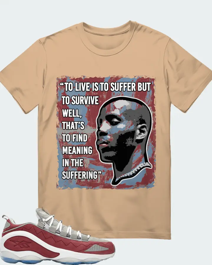 Reebok DMX Run 10 Sneaker Matching Tan T-Shirt - DMX Suffer Quote