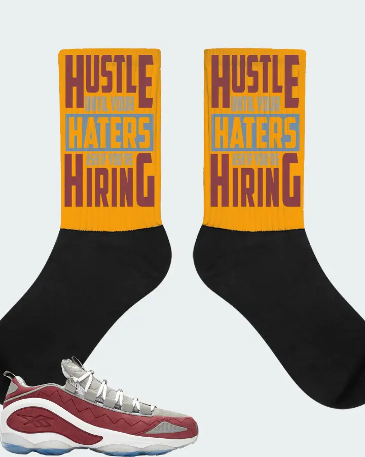 Reebok DMX Run 10 Sneaker Matching Gold Socks - HUSTLE UNTIL YOUR HATERS