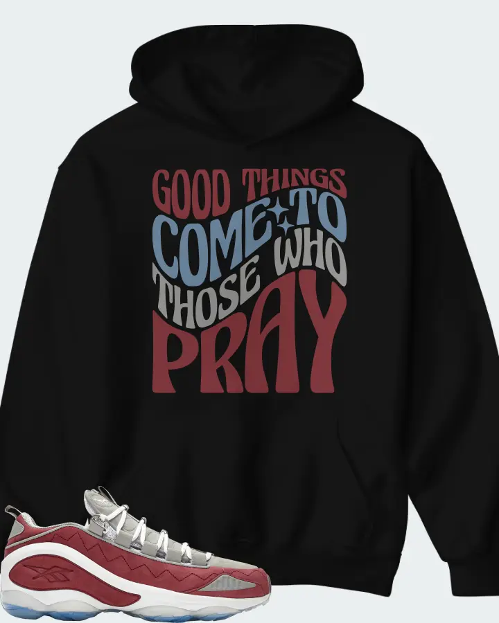 Reebok DMX Run 10 Sneaker Matching Black Hoodie - Good Things Come To Those Who Pray