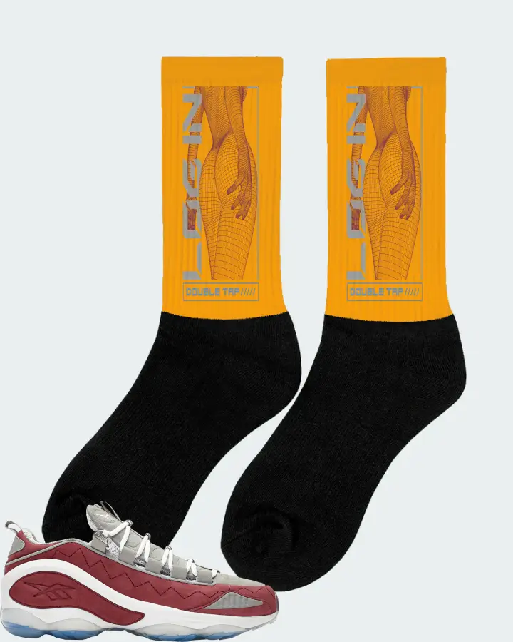Reebok DMX Run 10 Sneaker Matching Gold Socks (LOGIN) - View 3