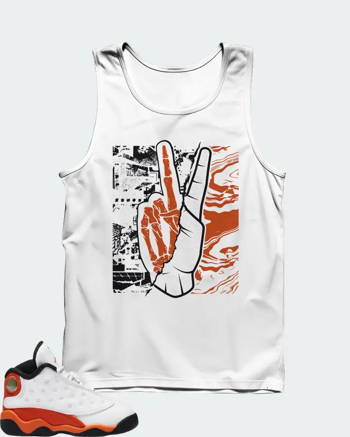 Jordan 13 Retro Sneaker Matching White Tank Top - Peace of mind