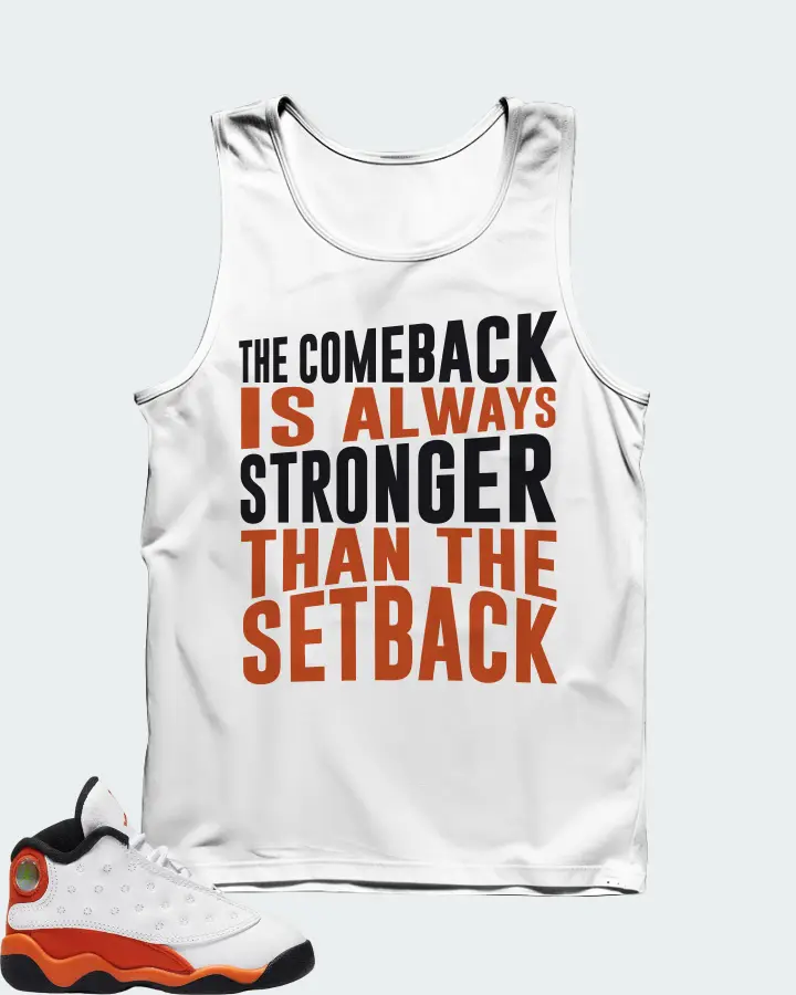 Jordan 13 Retro Sneaker Matching White Tank Top - The Comeback