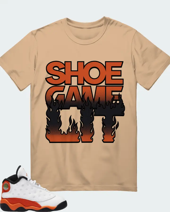 Jordan 13 Retro Sneaker Matching Cream T-Shirt - Shoe Game Lit Refreshed
