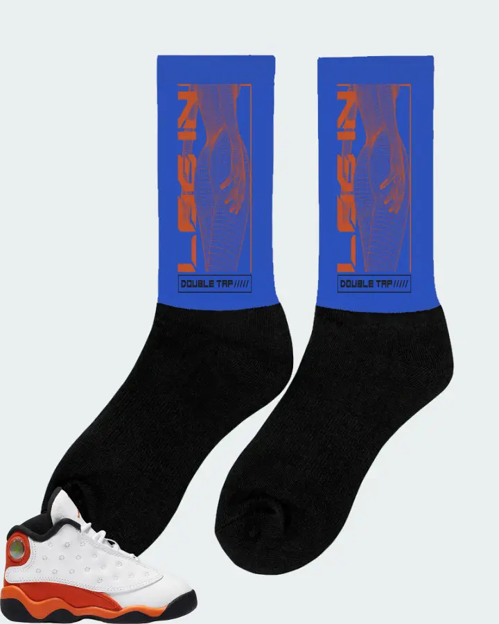 Jordan 13 Retro Sneaker Matching Royal Blue Socks (LOGIN) - View 3