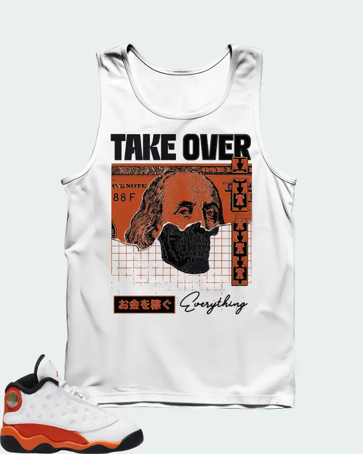 Jordan 13 Retro Sneaker Matching White Tank Top - Take Over