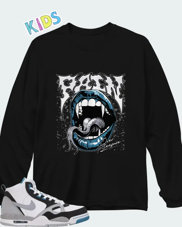 Nike Flight 13 Mid Wolf Grey Tropical Teal Matching Kid's Long Sleeve T-Shirt