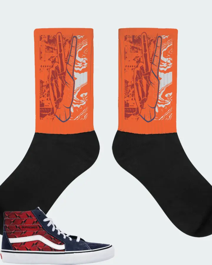Vans Sk8-Hi Sneaker Matching Orange Socks - Peace of mind