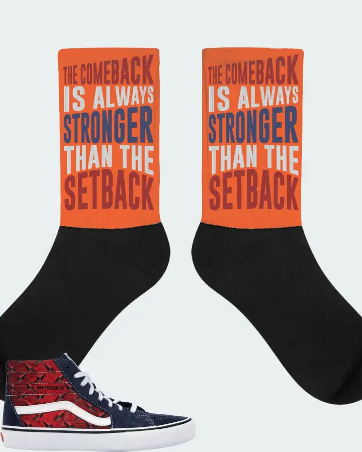 Vans Sk8-Hi Sneaker Matching Orange Socks - The Comeback