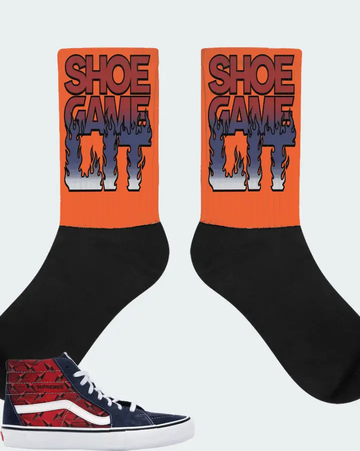Vans Sk8-Hi Sneaker Matching Orange Socks - Shoe Game Lit Refreshed