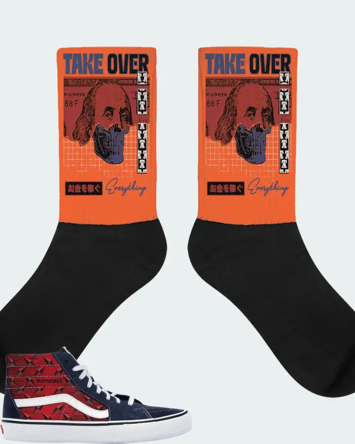 Vans Sk8-Hi Sneaker Matching Orange Socks - Take Over