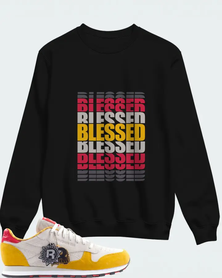 Reebok Classic Leather Sneaker Matching Black Sweatshirt - BLESSED Many Times