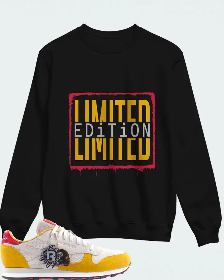 Reebok Classic Leather Sneaker Matching Black Sweatshirt - LIMITED EDITION
