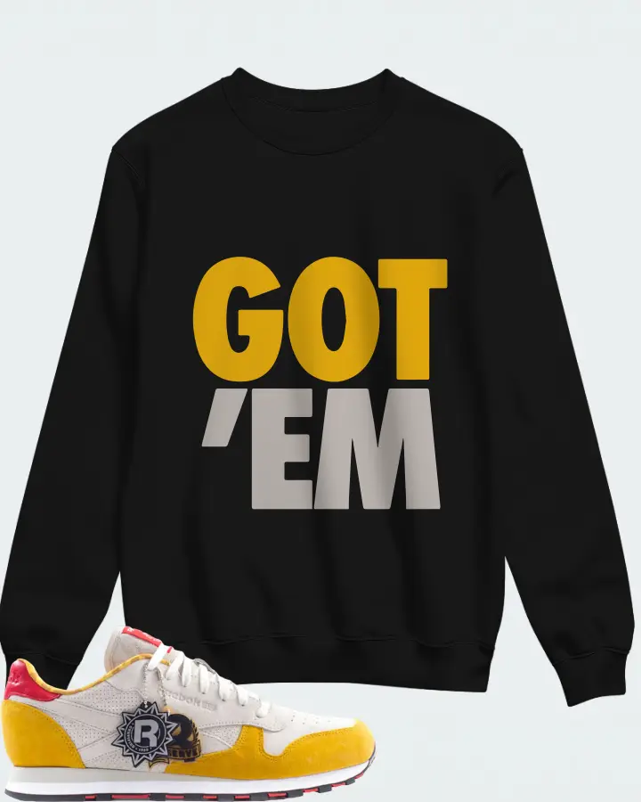 Reebok Classic Leather Sneaker Matching Black Sweatshirt - Got Em