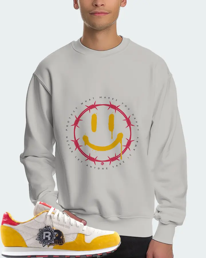 Reebok Classic Leather Sneaker Matching Grey Sweatshirt (PROTECT) - View 4