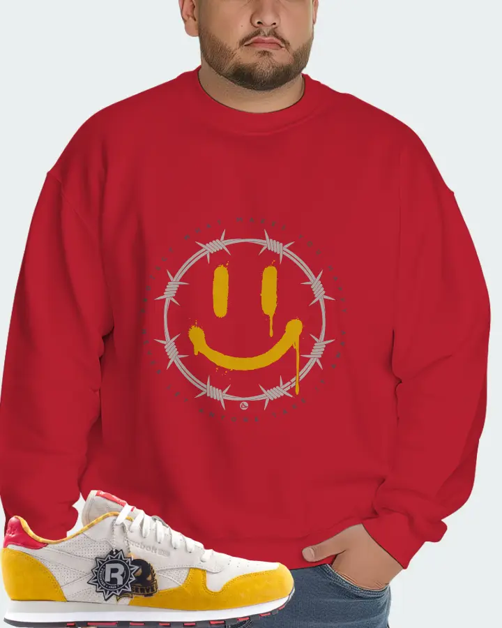 Reebok Classic Leather Sneaker Matching Red Sweatshirt (PROTECT) - View 6
