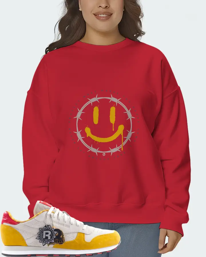Reebok Classic Leather Sneaker Matching Red Sweatshirt (PROTECT) - View 7