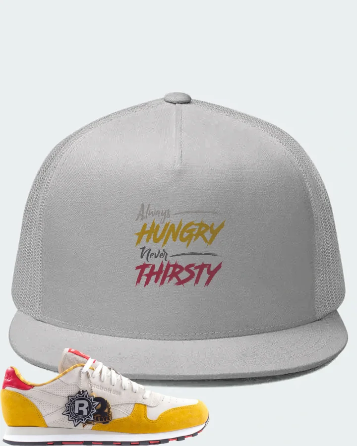 Reebok Classic Leather Sneaker Matching White Hat - Always HUNGRY Never THIRSTY