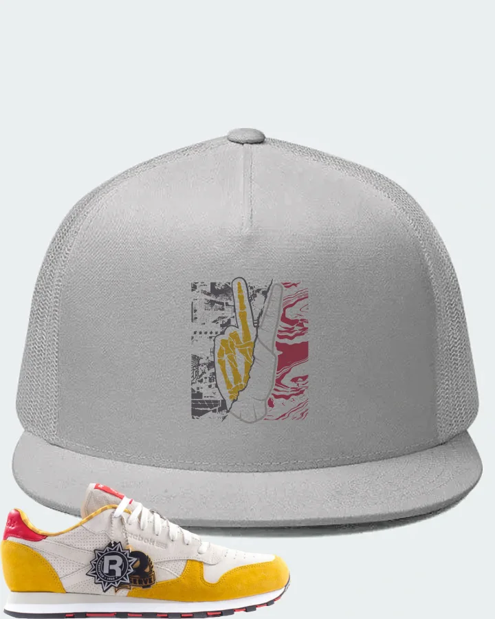 Reebok Classic Leather Sneaker Matching White Hat - Peace of mind