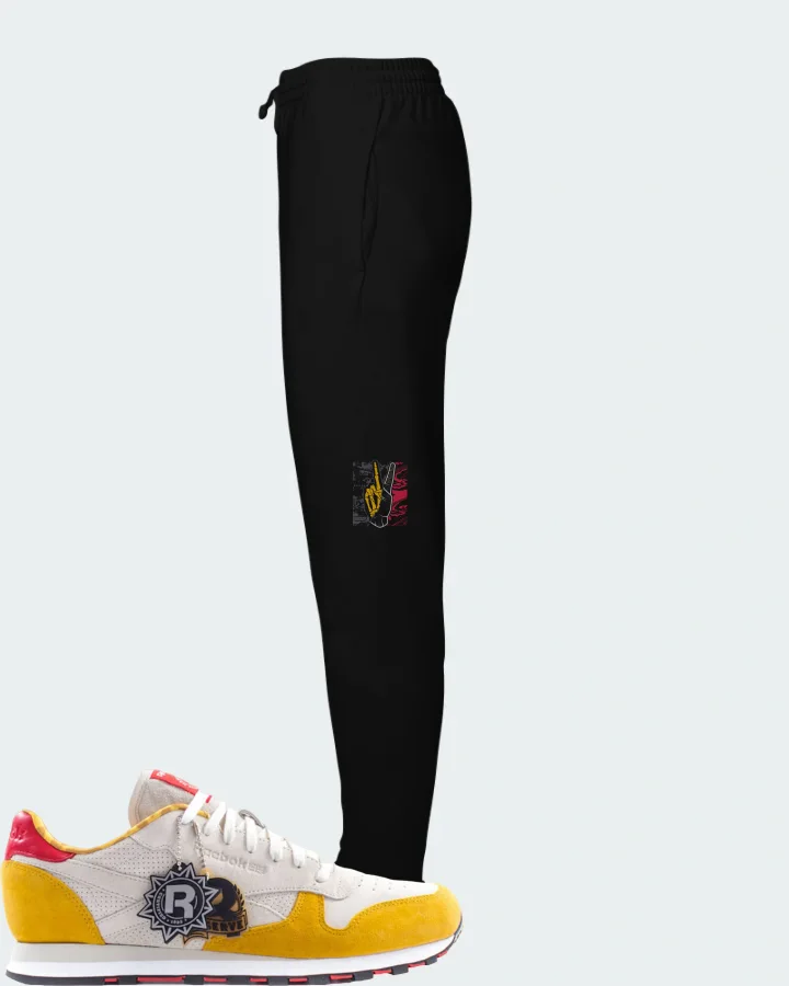 Reebok Classic Leather Sneaker Matching Black Joggers - Peace of mind