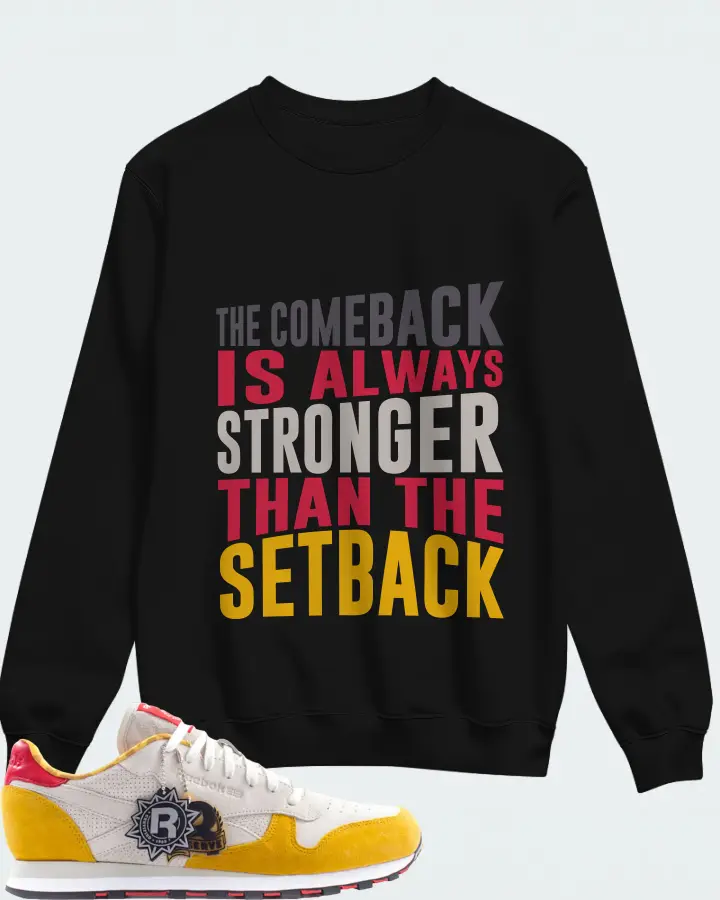 Reebok Classic Leather Sneaker Matching Black Sweatshirt - The Comeback