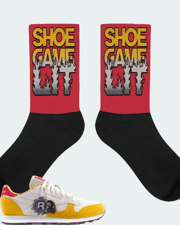 Reebok Classic Leather Sneaker Matching Red Socks - Shoe Game Lit Refreshed