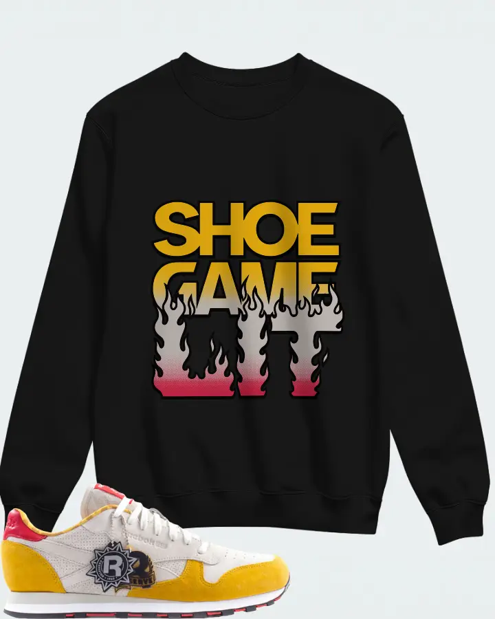 Reebok Classic Leather Sneaker Matching Black Sweatshirt - Shoe Game Lit Refreshed