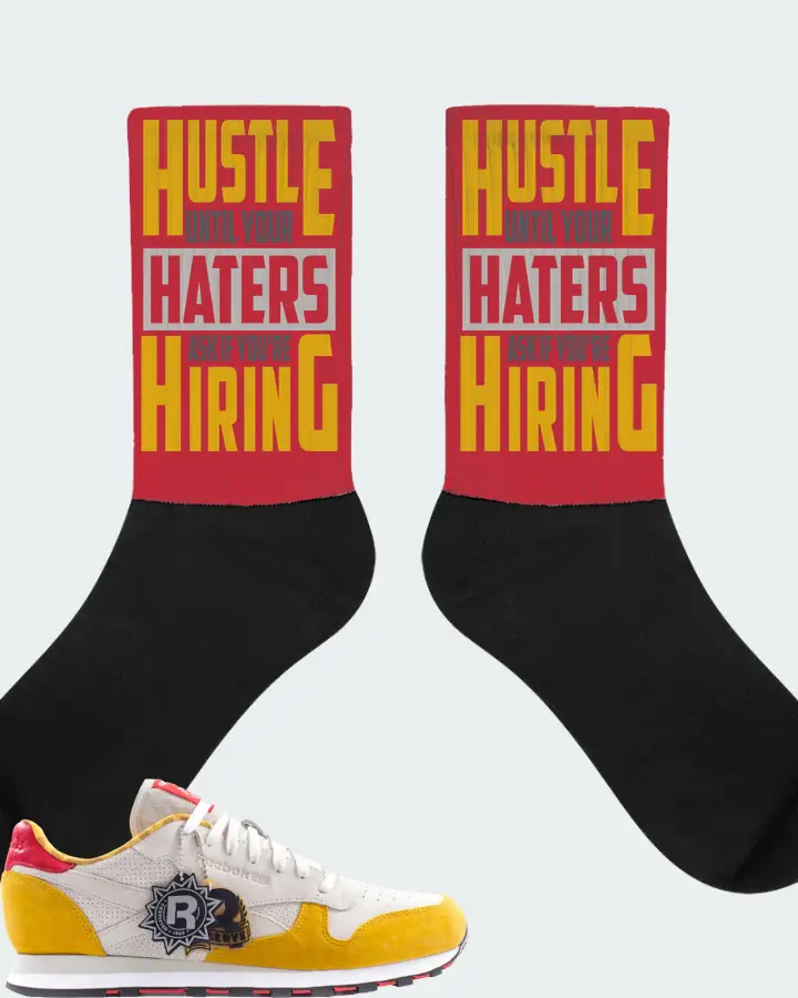 Reebok Classic Leather Sneaker Matching Red Socks - HUSTLE UNTIL YOUR HATERS