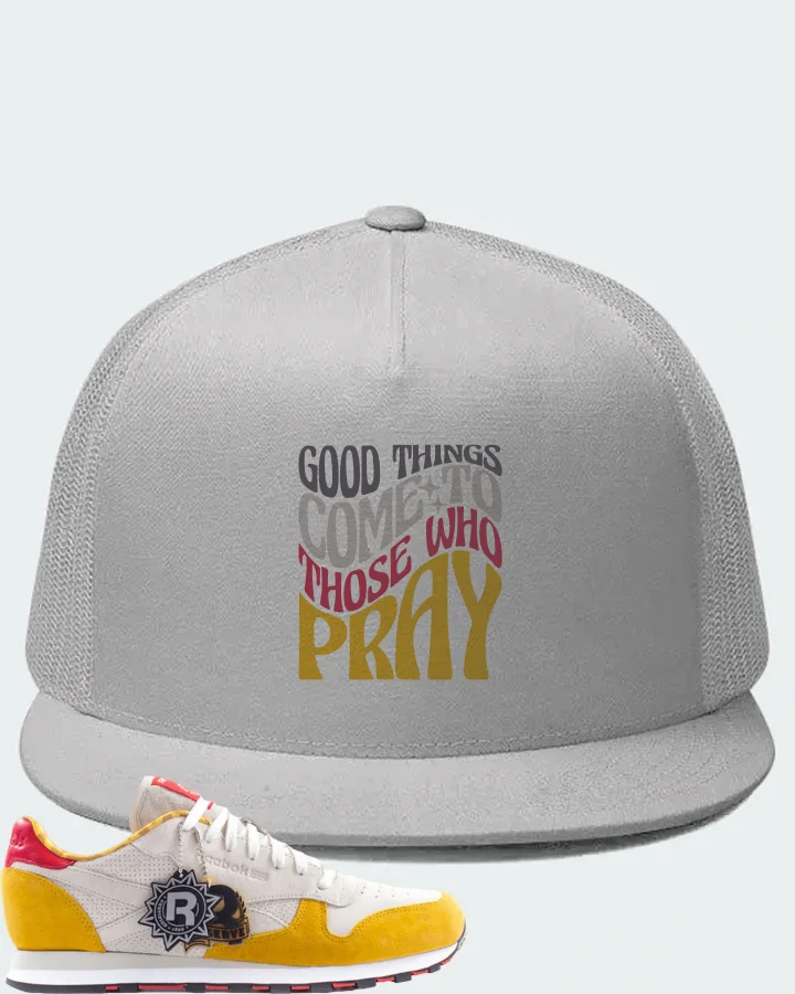 Reebok Classic Leather Sneaker Matching White Hat - Good Things Come To Those Who Pray