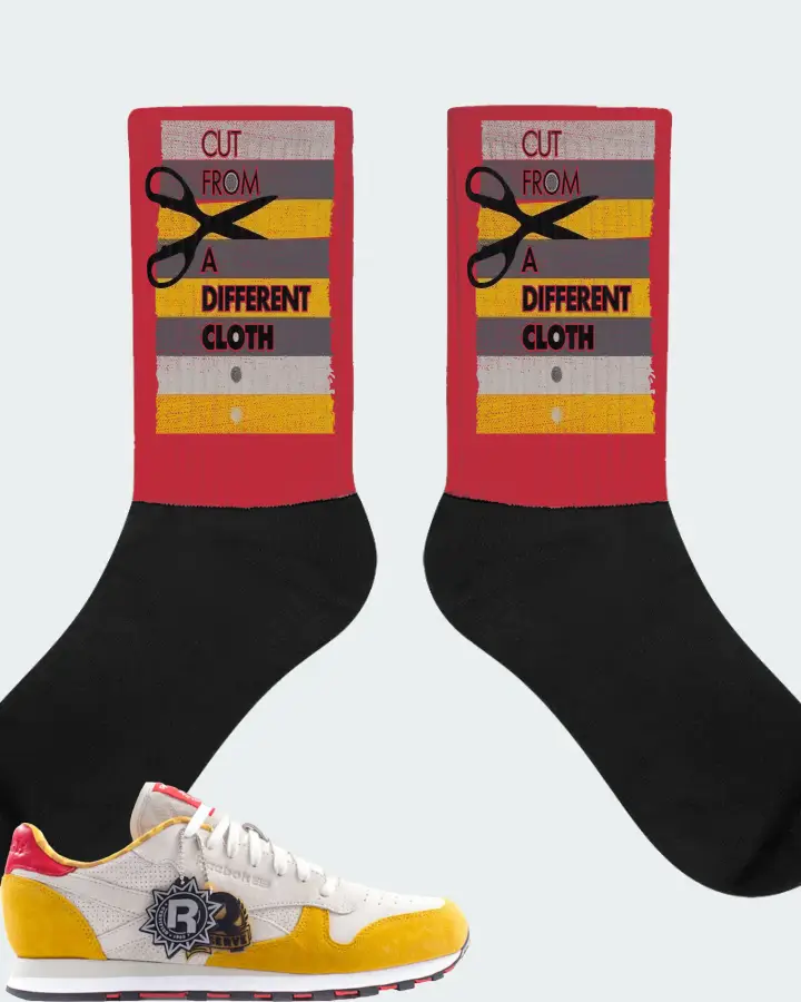 Reebok Classic Leather Sneaker Matching Red Socks - Cut From a Different Cloth