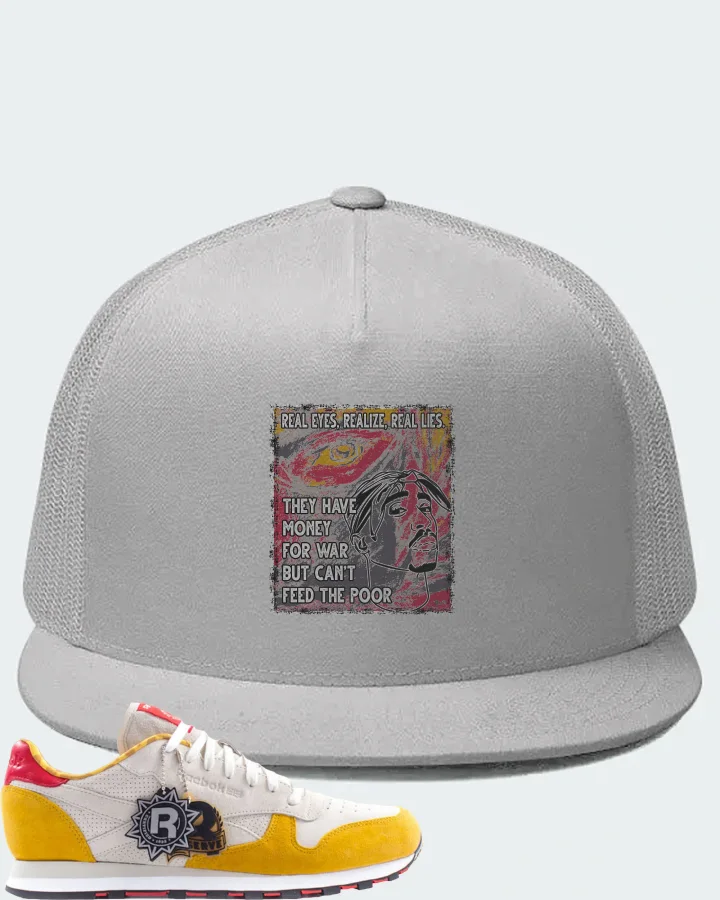 Reebok Classic Leather Sneaker Matching White Hat - TUPAC Real Eyes Realize Real Lies
