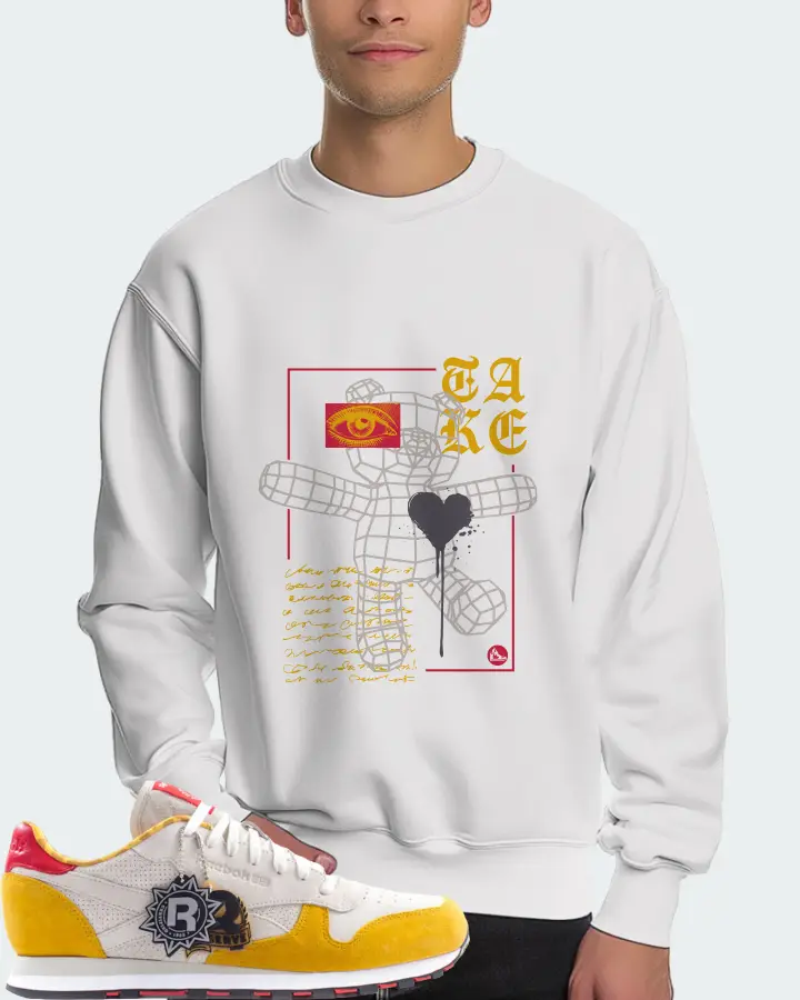 Reebok Classic Leather Sneaker Matching White Sweatshirt (TAKE) - View 4