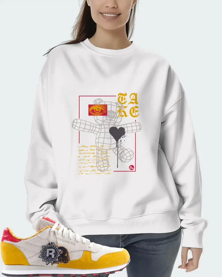 Reebok Classic Leather Sneaker Matching White Sweatshirt (TAKE) - View 5