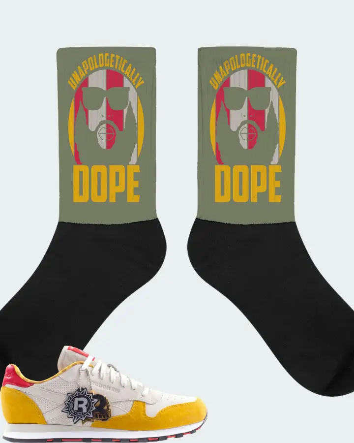 Reebok Classic Leather Sneaker Matching Olive Socks (UNAPOLOGETICALLY DOPE Man) - View 1