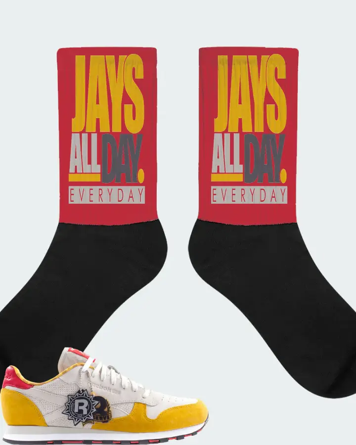 Reebok Classic Leather Sneaker Matching Red Socks - Jays All Day