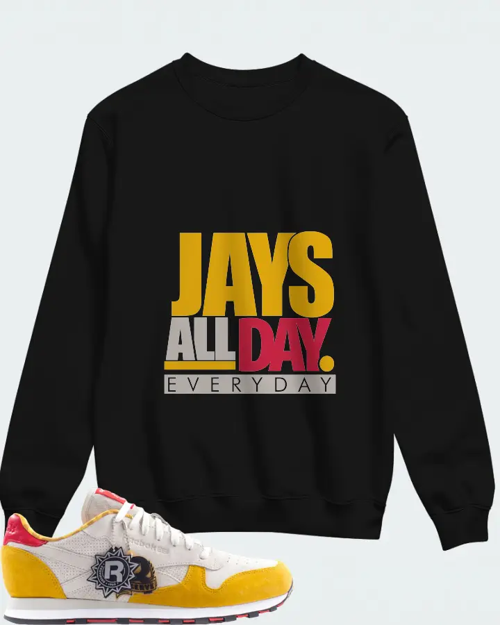 Reebok Classic Leather Sneaker Matching Black Sweatshirt - Jays All Day