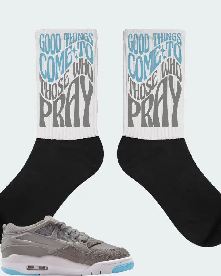 Air Jordan 4 RM Inspired By the Greatest Sneaker Matching White Socks - Good Things Come To Those Who Pray