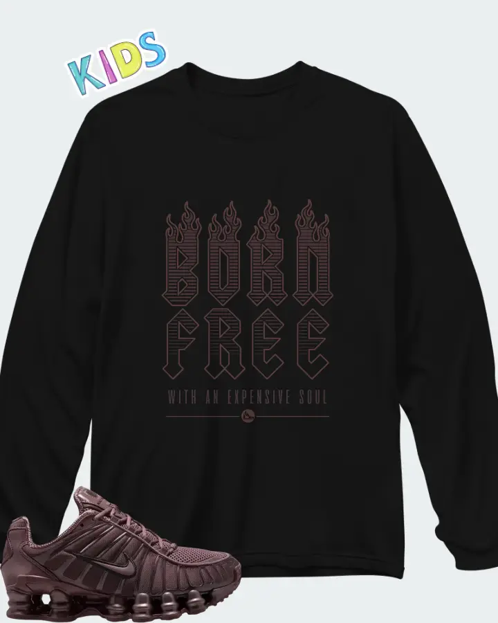 Nike Shox TL Tattoo Black Matching Kid's Long Sleeve T-Shirt