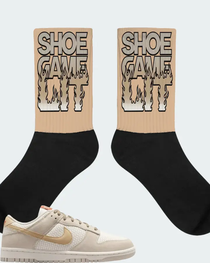 Nike Dunk Low SE Sail Sneaker Matching Cream Socks - Shoe Game Lit Refreshed