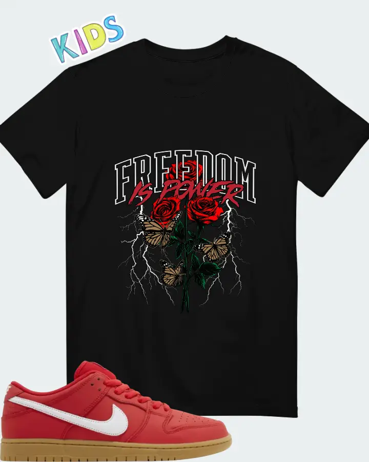 Nike Dunk Low Pro SB University Red Gum Matching Kid's T-Shirt