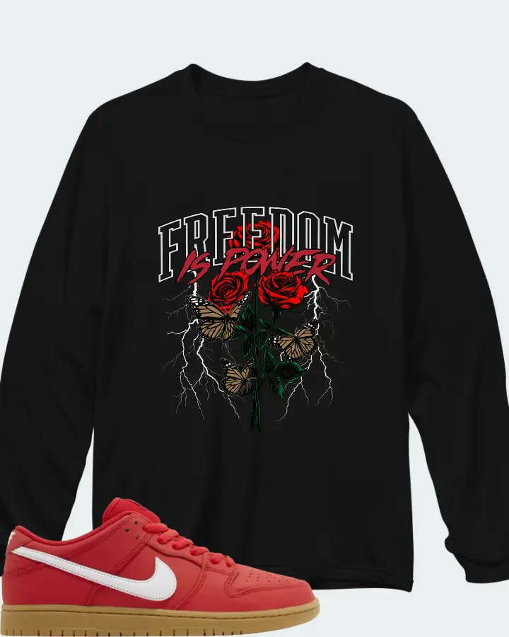 Nike Dunk Low Pro SB University Red Gum Matching Long Sleeve T-Shirt